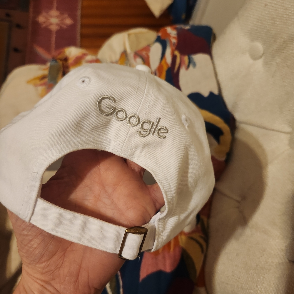 White Cap with Embroidered Text - Picture 3 of 3